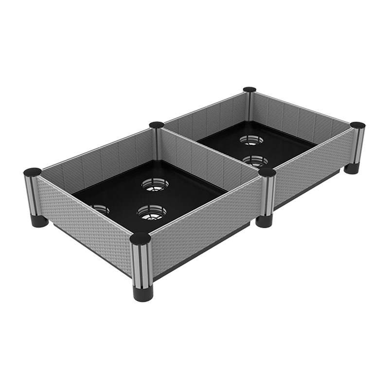 116,5*61*17cm Pat de grădină din plastic imitat ratan 6x 16cm stâlp 1006-2U